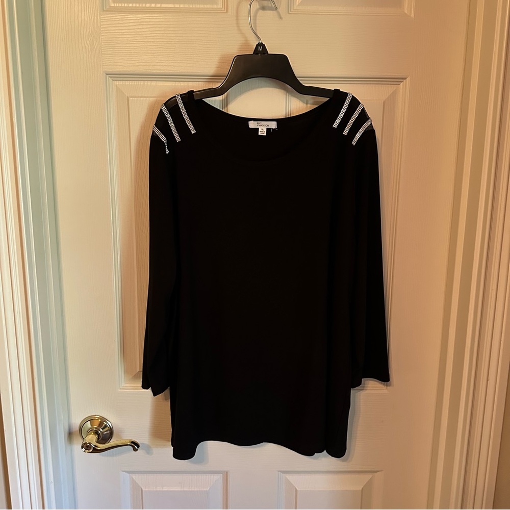 89th and Madison sequined shoulder top.